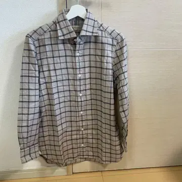 LUIGI BORRELLE 체크 무늬 긴팔 셔츠