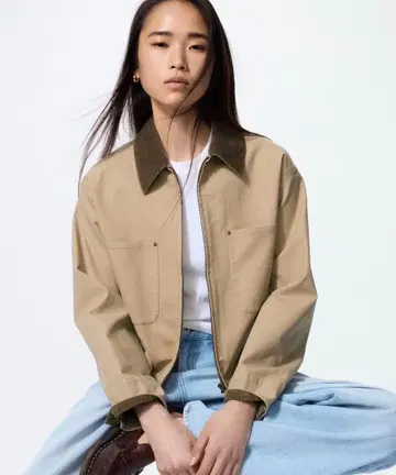 유니클로 집업 숏 자켓 XL