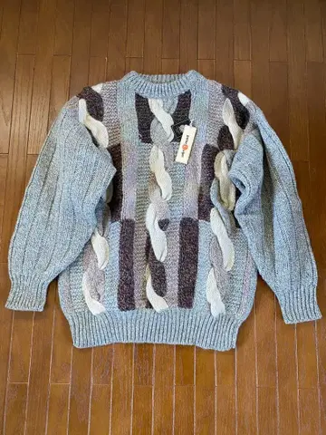 케이블 짜임 오버 사이즈 스웨터 그레이 계열