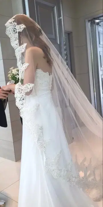 카츠라 유미 웨딩 드레스 마리아 베일 포함