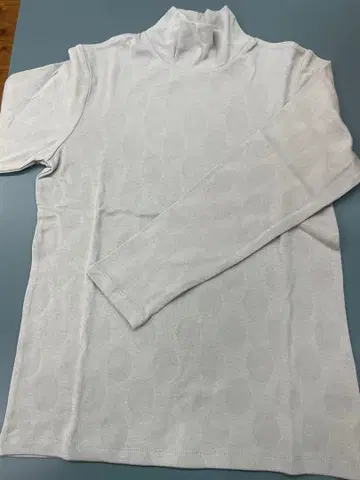 접결 천축 자카드 무늬 하이넥 T셔츠