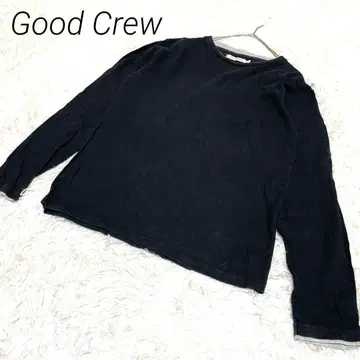 Good Crew 남성용 블랙 긴팔 티셔츠 S 심플 캐주얼