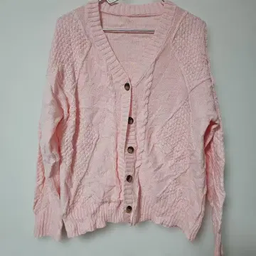 새상품급 핑크 가디건 (M) 폴리에스테르 100%