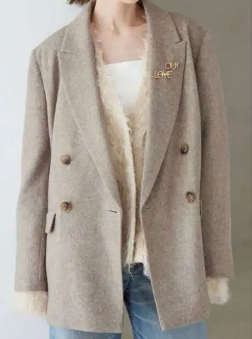 SLOBE IENA 라이트 샤기 헨리 리본 자켓