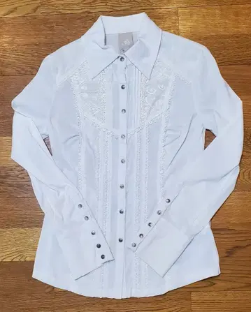 OZZ ONESTE 로즈 시리즈 장미 자수 화이트 셔츠