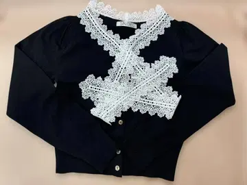 SNIDEL 레이스 블랙 가디건