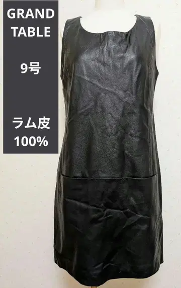 GRAND TABLE 그랜터블 램 가죽 슬리브리스 원피스 블랙 9