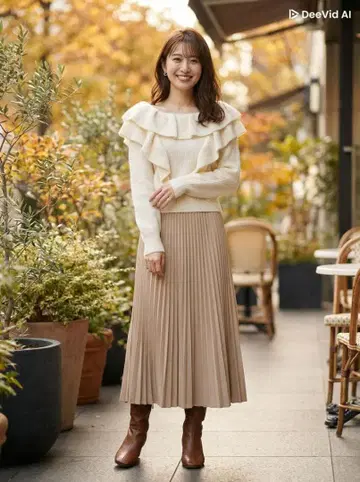 택 포함 새상품 FRAY I.D 프릴 니트 화이트 FREESIZE