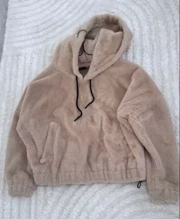 ZARA 퍼 후디 베이지