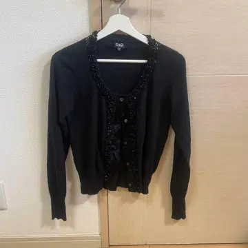 D&G 블랙 가디건 M 사이즈 비즈 장식