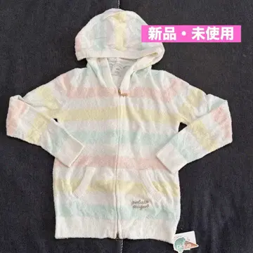 pique 파스텔 스트라이프 후드 부착 룸웨어