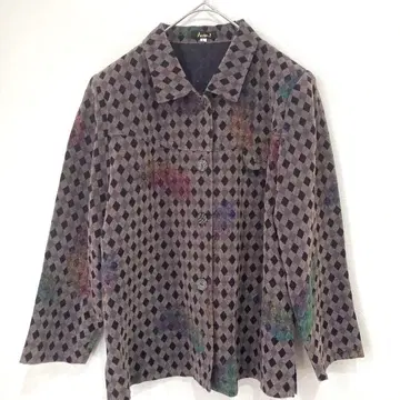 Pastoral 체크 무늬 셔츠 자켓 아트 가슴 포켓 일본제 ( L )