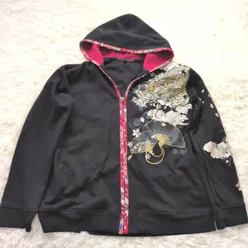 어빌리티 번 일본풍 패턴 프린트 후드티 부채 용 벚꽃 LL 사이즈