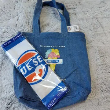 [ 새상품 미사용 ] BLUE SEAL 아이스크림 로고 토트백 핸드 타월