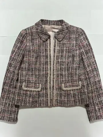 Leilian 레리안 믹스 트위드 자켓 옷깃 탈부착 M 9호