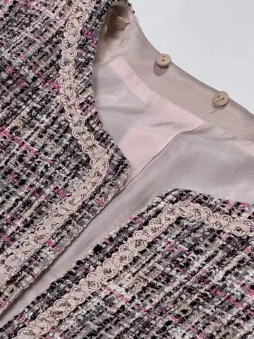 Leilian 레리안 믹스 트위드 자켓 옷깃 탈부착 M 9호