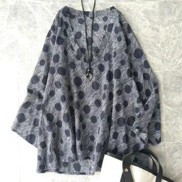 559 군겐도 토미 이와미긴잔 코튼 블라우스 셔츠 상의 네이비