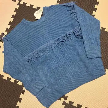 Samansa Mos2 프린지 앞뒤 2WAY 니트 가디건 프리 사이즈