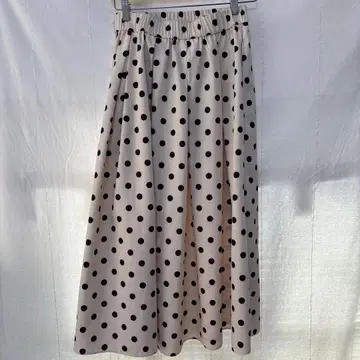 아이보리 블랙 도트 롱 스커트 사이즈 2