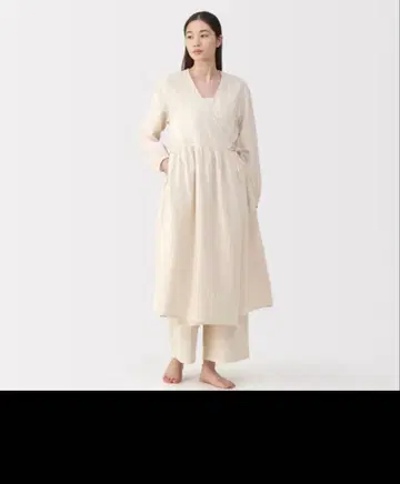 무인양품 여성 후와리 시보 거즈 롱 가디건 아이보리 M