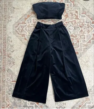 Ray BEAMS 블랙 가우초 팬츠 세트