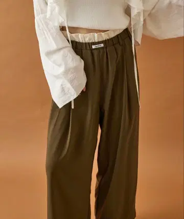 mystic 올리브색 와이드 팬츠