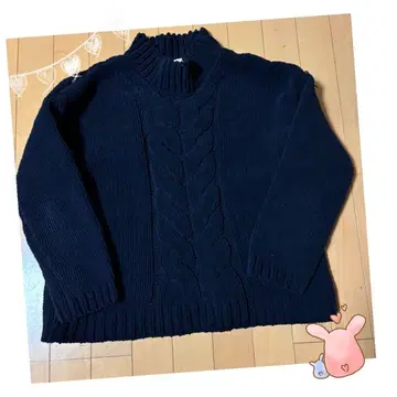 SENSE OF PLACE 네이비 케이블 짜임 니트