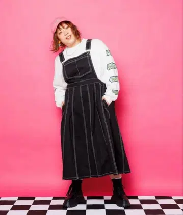 PUNYUS 푸뉴즈 데님 오버사이즈 점프 스커트