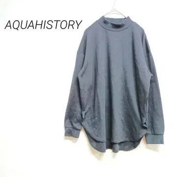 AQUAHISTORY 블랙 하이넥 긴팔 티셔츠 M 신축성