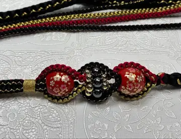 b-227 순수 실크 허리띠 후리소데 성인식 펄 장식 전사 구슬 벚꽃