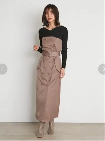 snidel 베어 트렌치 도킹 원피스