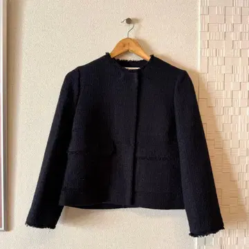 새상품 Ballsey 라메 믹스 트위드 세미 더블 크루 재킷