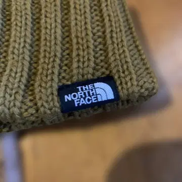 THE NORTH FACE 케이블 짜임 니트 모자 올리브 베이지
