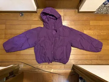 퍼플 후드 부착 다운 자켓 M 사이즈