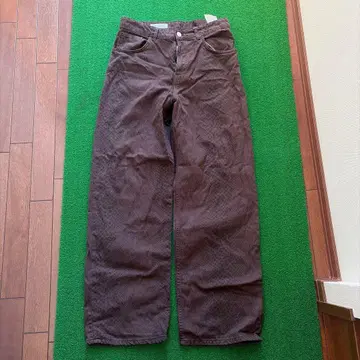 ZARA 브라운 배기 레오파드 팬츠 EUR 38