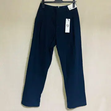 새상품 UNIQLO+J 유니클로 울 블렌드 턱 팬츠 네이비