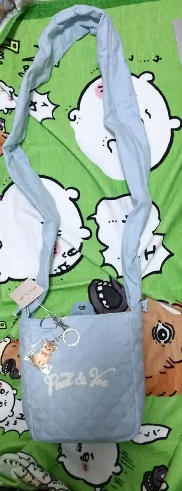 폴앤조 액세서리 숄더백 고양이 참 담은 데님 원단