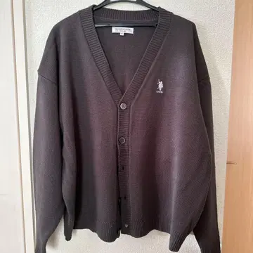 U.S. POLO ASSN. 다크 브라운 가디건 L