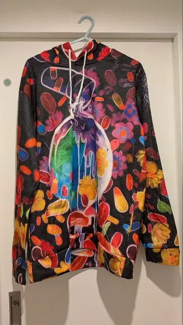 컬러풀 꽃무늬 후드티 XL 사이즈