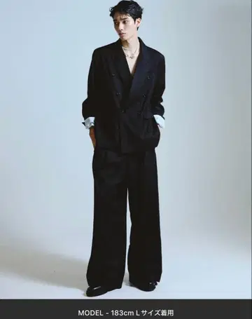 Camphor wood 더블 브레스트 피크 라펠 테일러드 자켓