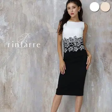 새상품급 rinfarre 꽃무늬 자수 타이트 드레스