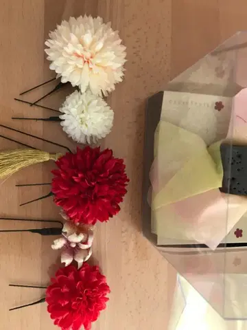 조화 머리 장식 세트 기프트 박스 포함