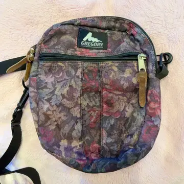 GREGORY 그레고리 구 로고 꽃무늬 숄더백