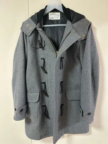 그레이 더플 코트 울 혼방