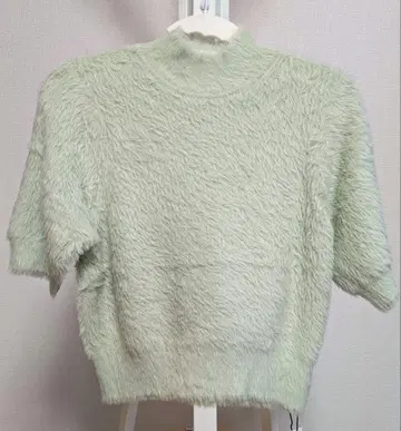 [ 새상품 ] LOUNIE 민트 그린 반팔 니트 M