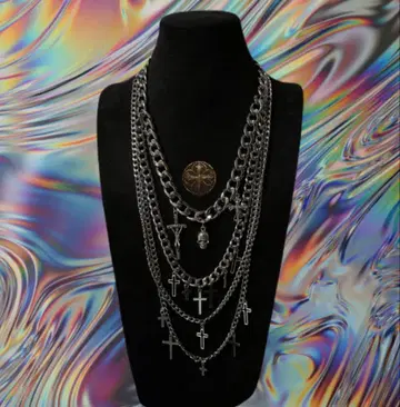 'Opulence' 일점물 십자가 Fgrunge/y2k