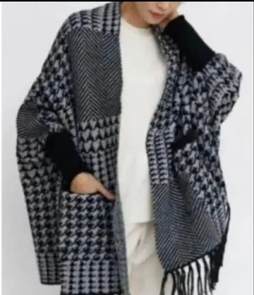 야마다야 체크 무늬 판초