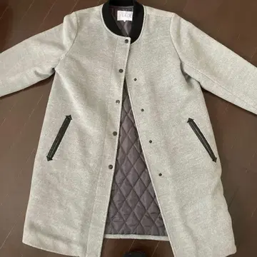 E 하이픈 월드 갤러리 노카라 코트 그레이