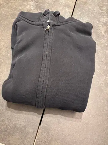 블랙 후드 부착 후드티 풀 지퍼