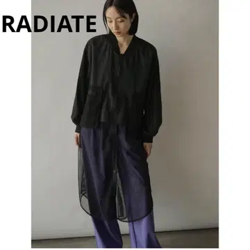 [택 포함 새상품] RADIATE 메쉬 x 트윌 절개 롱베스트 야마다야